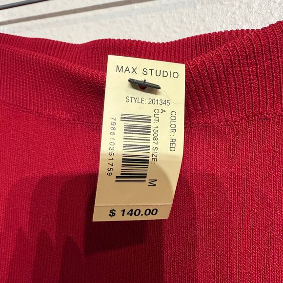 Max Studio Red Knit Maxi Skirt Sz M NWT - Picture 8 of 13